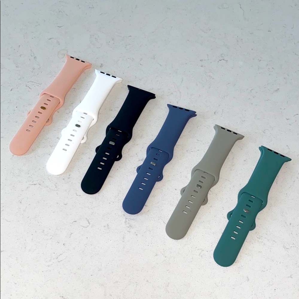 Set of 6 Silicone Watch Bands in Assorted Colors‎